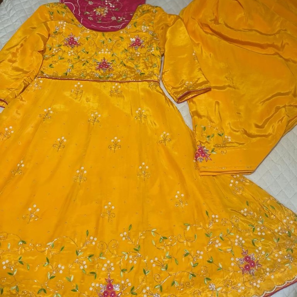 Silk anarkli frok with salwar suit